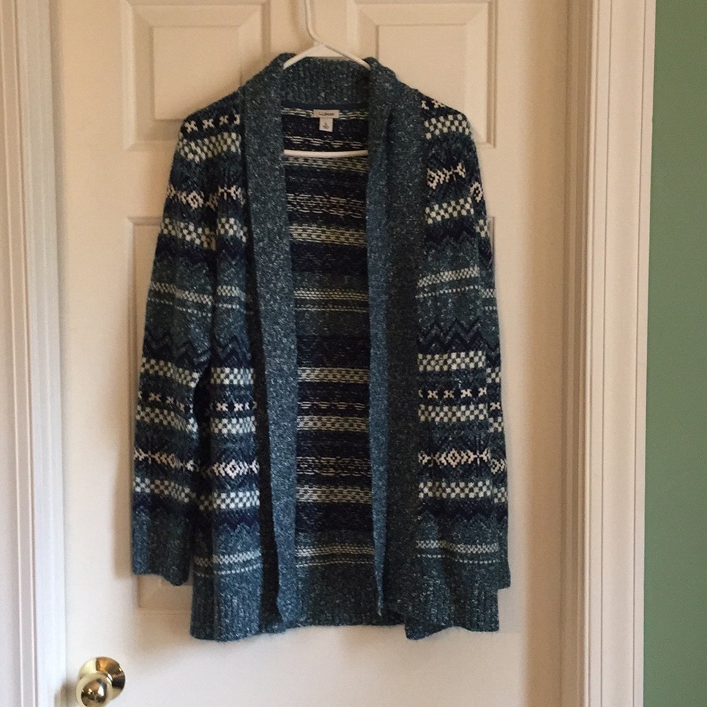LLBean women’s long cardigan